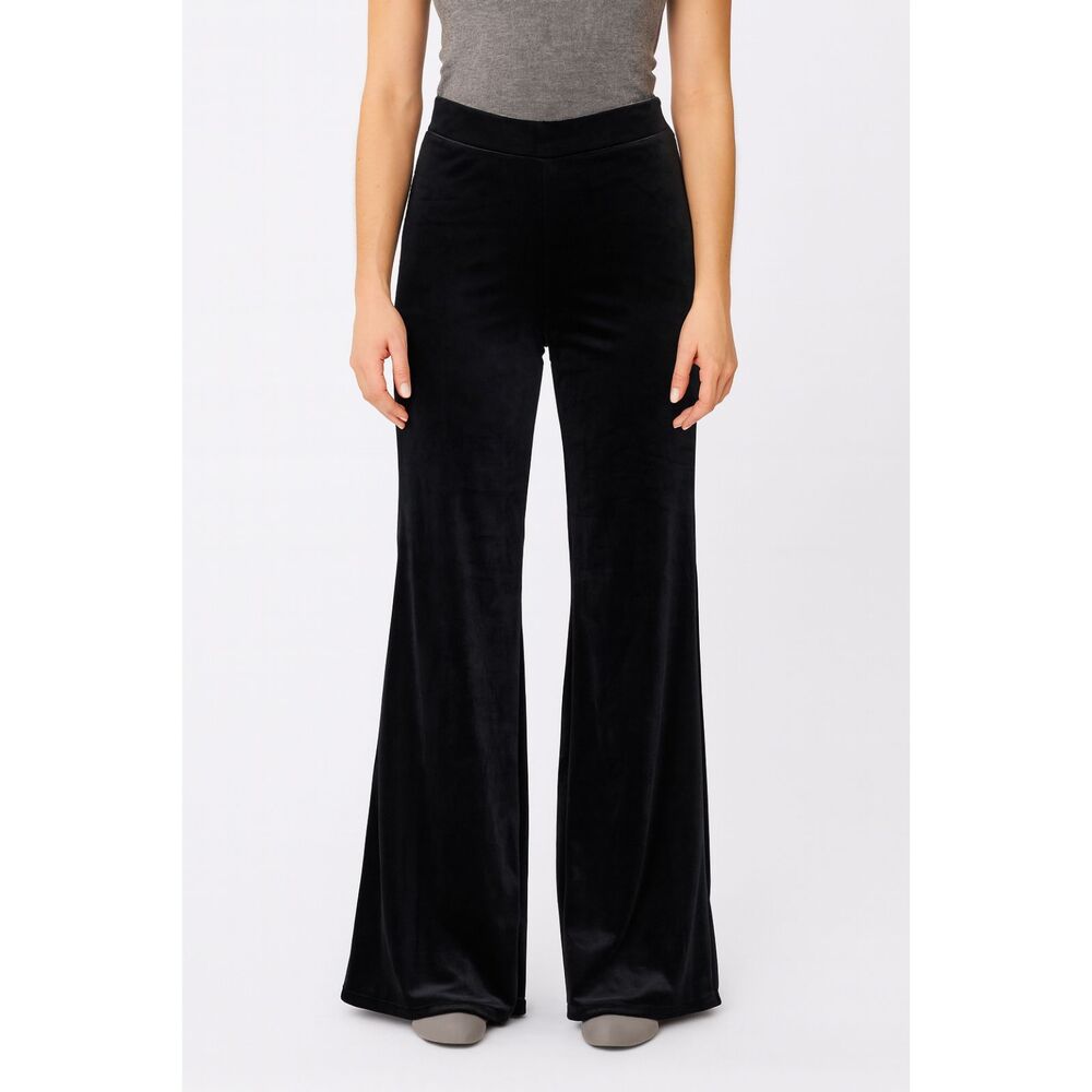 Topshop Women's black crushed velvet pants size S holiday winter wide leg